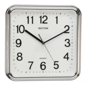 Image of Rhythm Chrome Finish Square Wall Clock