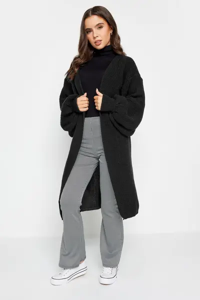 Image of PixieGirl Petite Knit Balloon Sleeve Cardigan Black