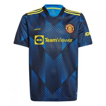 Image of adidas Manchester United Third Shirt 2021 2022 Junior - Blue