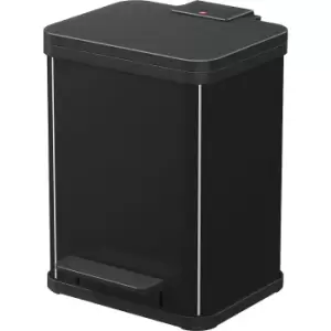 Image of Hailo Eco waste collector with pedal, duo Plus M, capacity 2 x 9 l, black