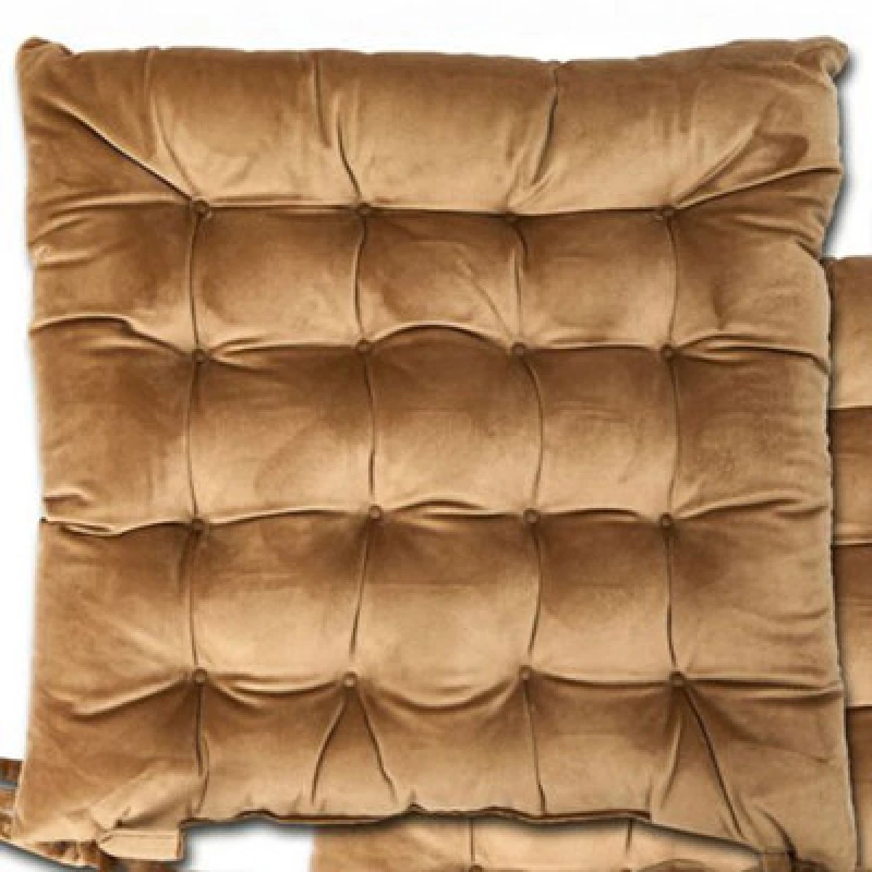 Image of EMMA BARCLAY Le Chateau Velvet Seat Pad Taupe VELHSPSEATAU