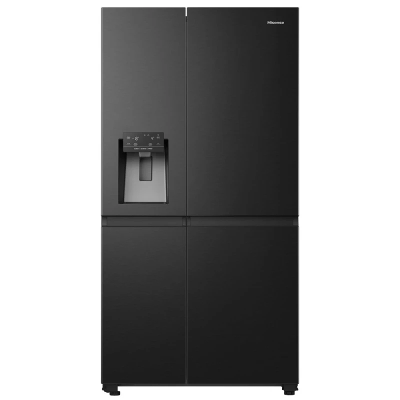 Image of Hisense PureFlat RS818N4TFC WiFi Connected Non-Plumbed Frost Free American Fridge Freezer - Black Stainless Steel - C Rated