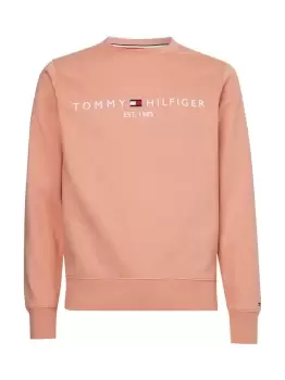 Image of Tommy Hilfiger Logo Printed Sweatshirt In Guava - Size S