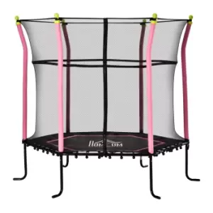 Image of Homcom Childrens Trampoline With Safety Enclosure Net Adventure Bounce
