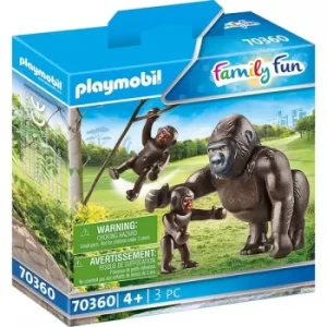 Image of Playmobil Family Fun Gorilla with Babies Playset