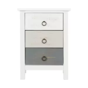 Image of Vermount 3 Drawer Bedside Table White and Grey