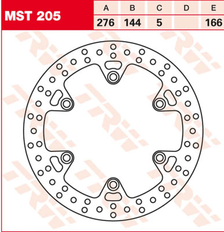 Image of TRW MST205 Brake disc Perforated Brake Disc (82)