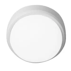 Image of Robus Ohio White/Black Trim 8W Circular Bulkhead - Warm White