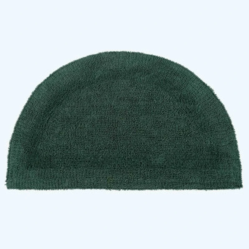 Image of Homescapes Luxury Reversible Semi Circle Bath Mat - Forest Green