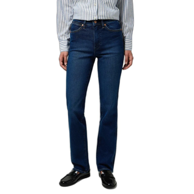 Image of Wrangler Straight Jeans For Her Wrangler Bleu Female 33x32
