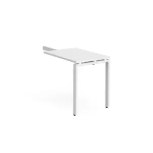 Image of Adapt add on unit single return desk 800mm x 600mm - white frame and white top