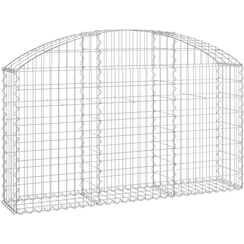 Image of VIDAXL Arched Gabion Basket 150x30x80/100cm Galvanised Iron Vidaxl 8720845651077