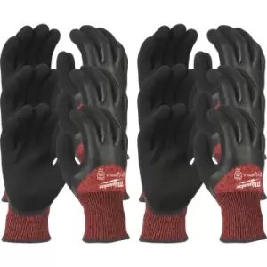Image of Milwaukee Winter Lined Cut Level 3 Work Gloves Black / Red L Pack of 12