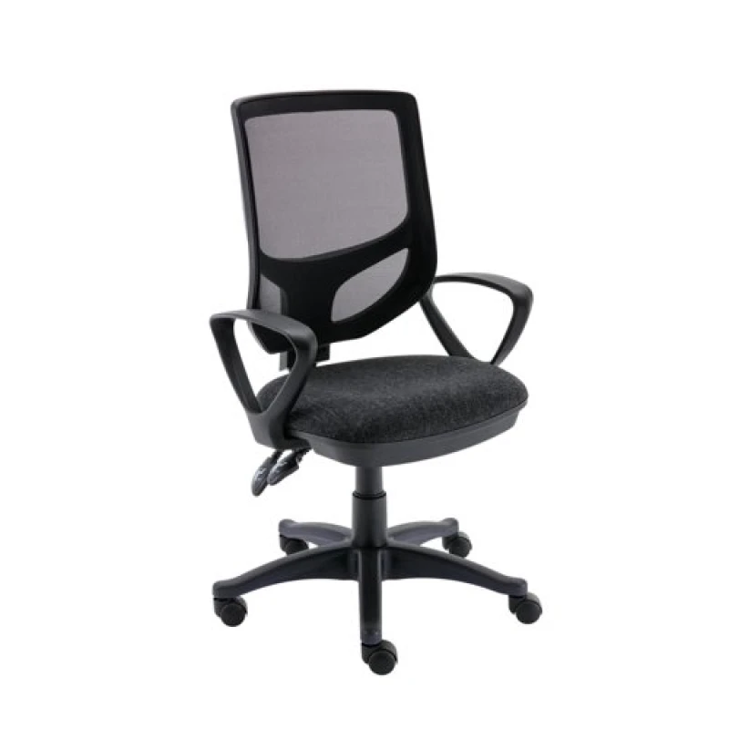 Image of Astin Nesta Mesh Back Operator Chair Charcoal with Fixed Arms 590x900x1050mm Royal Blue KF800025