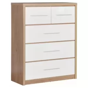 Image of Seville White 5 Chest of Drawer White