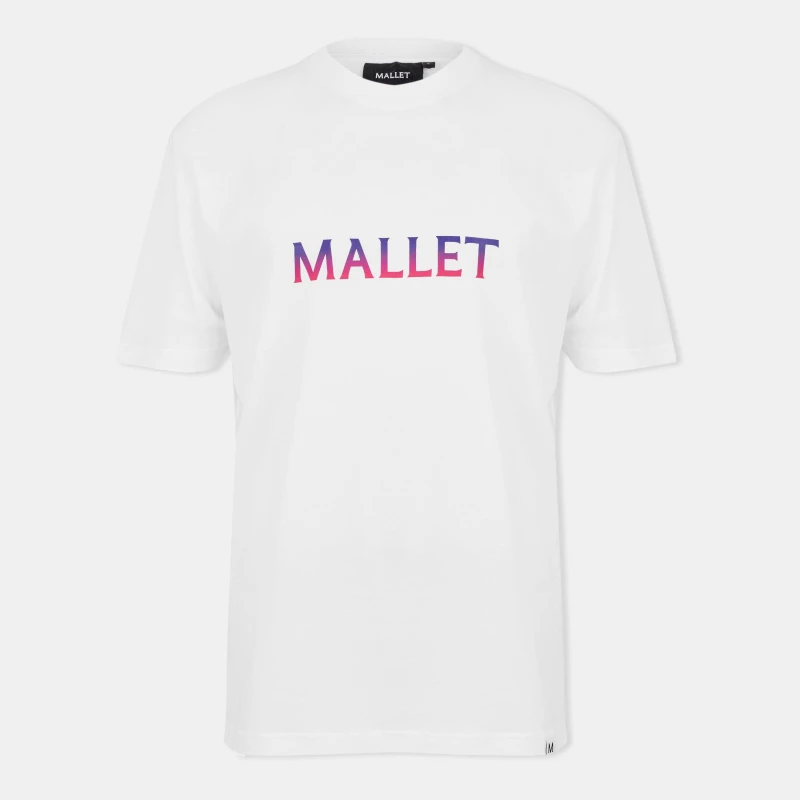 Image of Mallet Mens Palm UV Print Regular Fit T-Shirt White male X Small