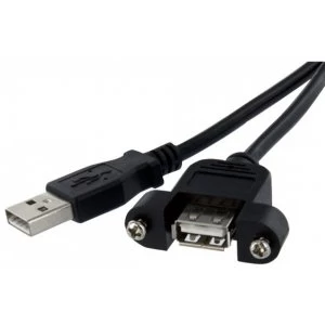 Image of StarTech 1 foot USB 2.0 Panel Mount Cable A to A FM