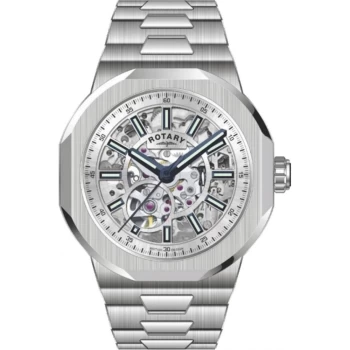 Image of Mens Rotary GB05415-02 Regent Automatic Steel Bracelet Wristwatch Colour - Silver