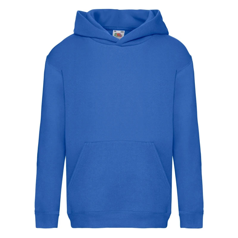 Image of Fruit of the Loom Premium 70 30 Hooded Sweatshirt Hoodie in Blue Size: 9 Years Blue Unisex 9 Years
