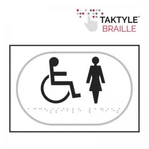 Image of Disabled Ladies Graphic&rsquo; Sign; Self Adhesive Taktyle; White