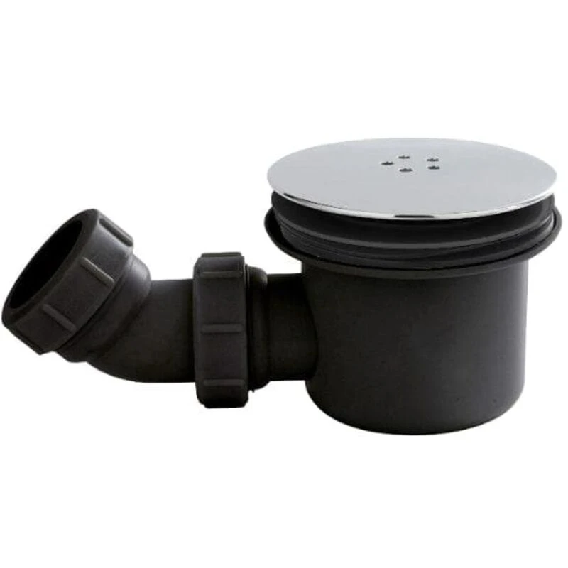 Image of HUDSON REED Hudson Reed - Black 90mm Fast Flow Shower Tray Waste with Chrome Cover STW007