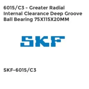 Image of 6015/C3 - Greater Radial Internal Clearance Deep Groove Ball Bearing 75X115X20MM