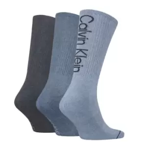 Image of Calvin Klein Athletic Socks 3 Pack Mens - Blue