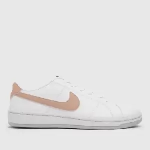 Image of Nike White & Pink Court Royale 2 Better Ess Trainers