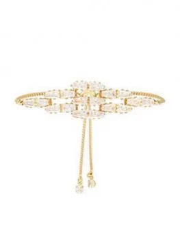 Image of Accessorize Statement Baguette Clasp Bracelet - Crystal