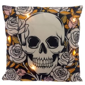 Image of Skulls and Roses LED Cushion