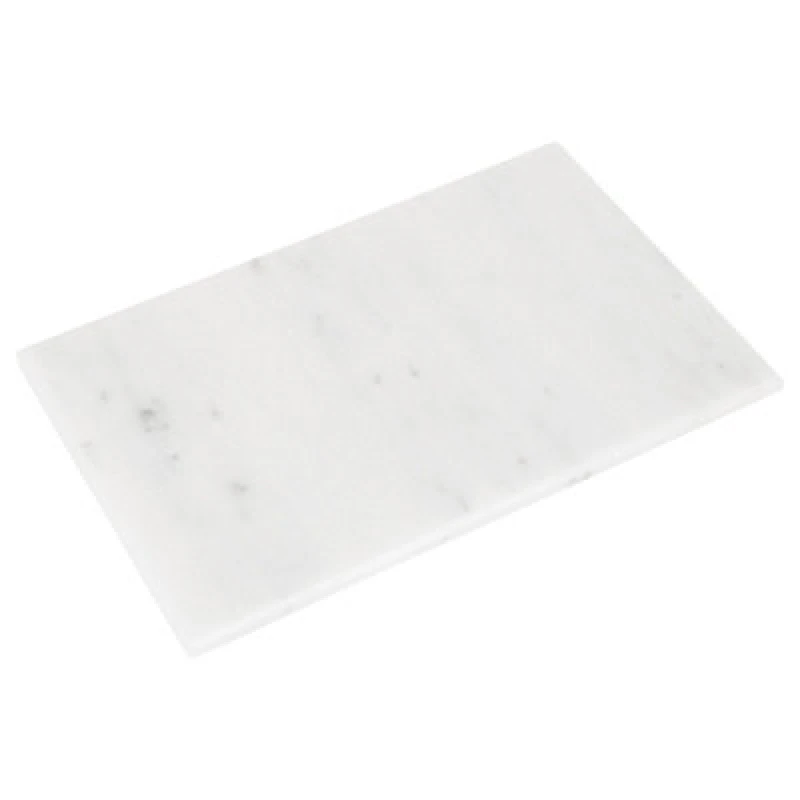 Image of Argon Tableware Rectangle White Marble Chopping Board - 40Cm X 30Cm Non-Slip Kitchen Serving Counter Work Top