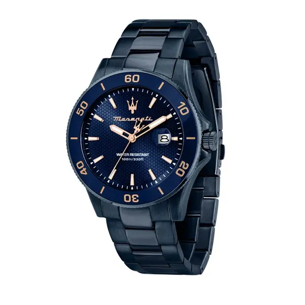 Image of Maserati R8853100037 Competizione Blue IP Bracelet Watch - W81241