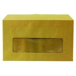 Image of Q-Connect Envelope 89x152mm Pocket Centre Window Gummed 70gsm Manilla