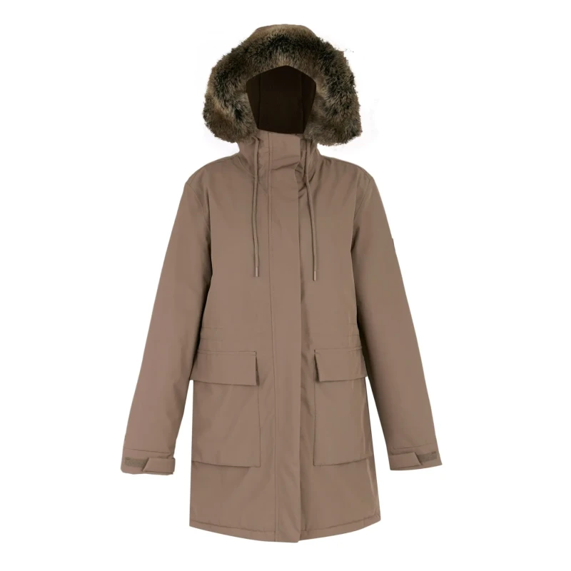 Image of Womens waterproof parka with hood Regatta Sabinka Marron Female 52