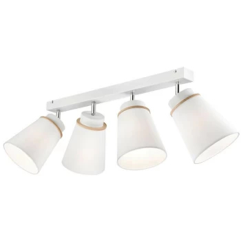 Image of Agustino Spotlight Bar, Fabric Shade, White , 4x E27