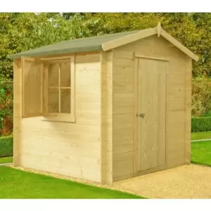 Image of Shire - Camelot Log Cabin Home Office Garden Room Approx 7 x 7 Feet