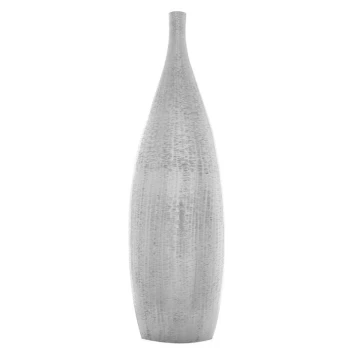 Image of Hotel Collection Hammered Metal Vase - Silver Nickle
