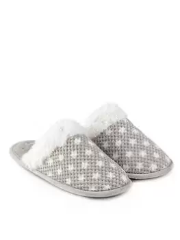 Image of TOTES Popcorn Memory Foam Star Mule Slipper - Grey, Size 5, Women