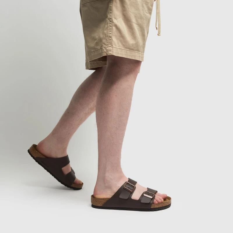 Image of Birkenstock Dark Brown Arizona Birko-Flor Sandals Brown Male 44 182256UK