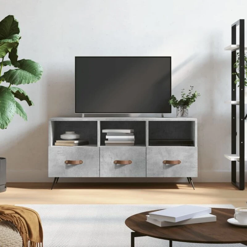 Image of Vidaxl TV Cabinet Concrete Grey 102X36X50 Cm Engineered Wood, Grey 829008