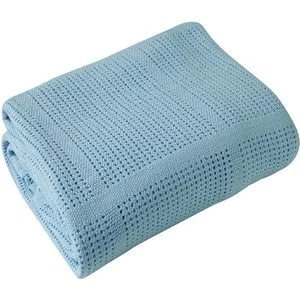 Image of Clair de Lune Cellular Pram Blanket - Blue