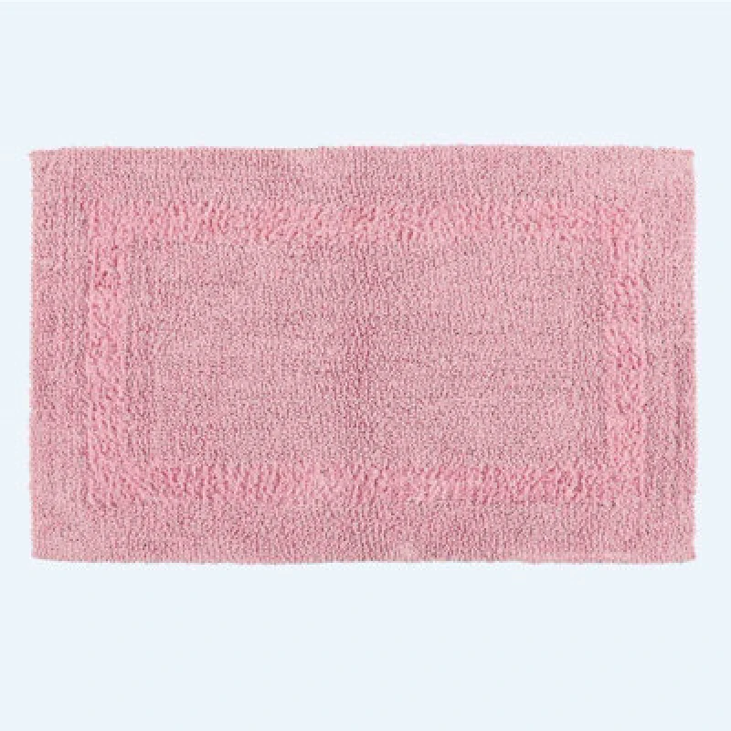 Image of Homescapes Luxury Reversible Cotton Bath Mat - Blush Pink