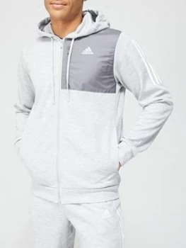 Image of Adidas Must Have Aero Full Zip Hoodie - Medium Grey Heather