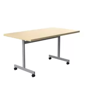 Image of One Eighty Tilting Table 1400 X 800 Silver Legs Maple Rectangular Top