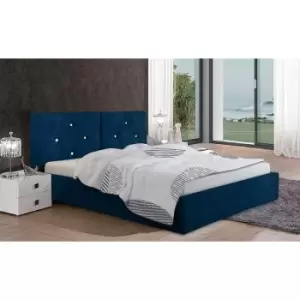 Image of Envisage Trade - Cubana Upholstered Beds - Plush Velvet, Small Double Size Frame, Blue - Blue