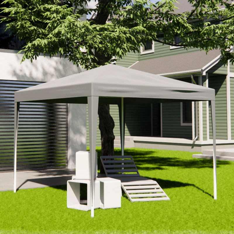 Image of Alivio 3 x 3m Garden Pop Up Gazebo, Outdoor Camping Party Tent Canopy (Green) in Grey Grey Unisex