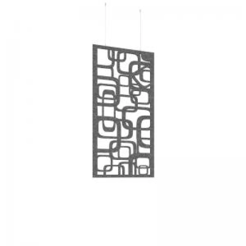 Image of Piano Chords Acoustic Patterned Hanging Screens In Dark Grey H1200 x W600mm with Hanging Wires And Hooks - Bygone (4 Pack)