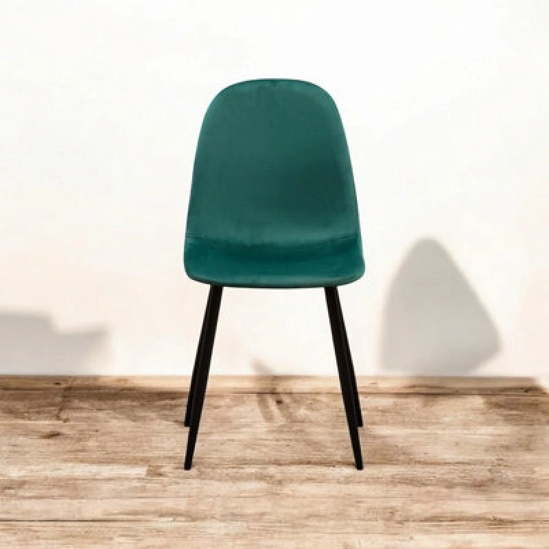 Image of MSL GREEN FABRIC CHAIR BLACK METAL LEGS