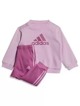 Image of adidas Favourites Toddler Girls Badge Of Sport Crew And Jogger Set, Light Purple, Size 2-3 Years, Women