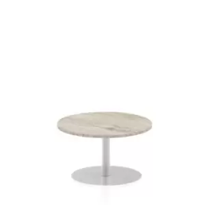 Image of Italia 800mm Poseur Round Table Grey Oak Top 475mm High Leg